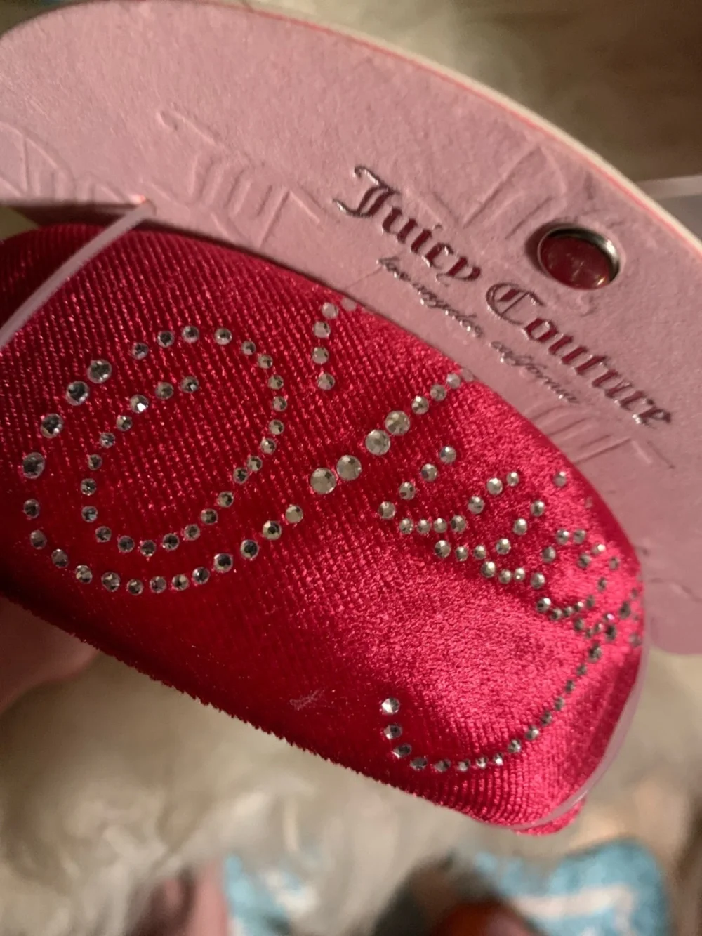 Juicy Couture Hot Pink Rhinestone Velvet Headband